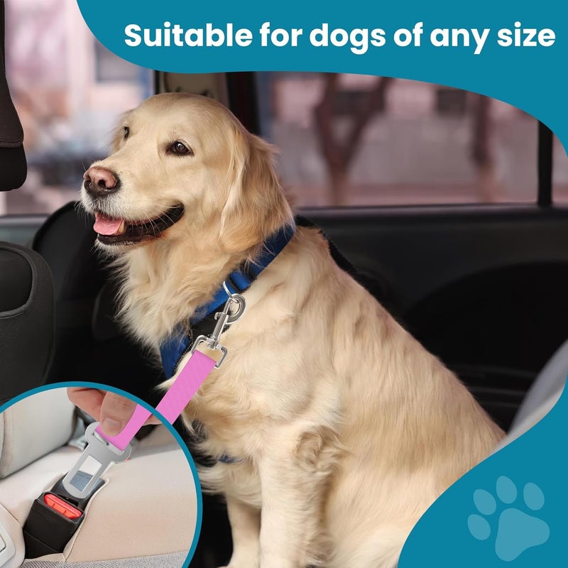 HCYPCV Adjustable pet cat and Dog car seat Belt The Lanyard is Flexible and Adjustable from 20 to 33 inches(Pink + Purple) - Image 3
